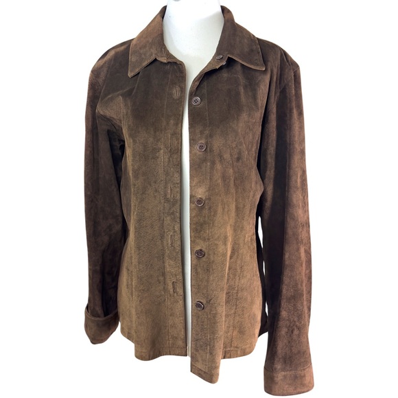 VINTAGE* B.T. LIMITED 100% Leather Button-Down Jacket - Picture 1 of 8